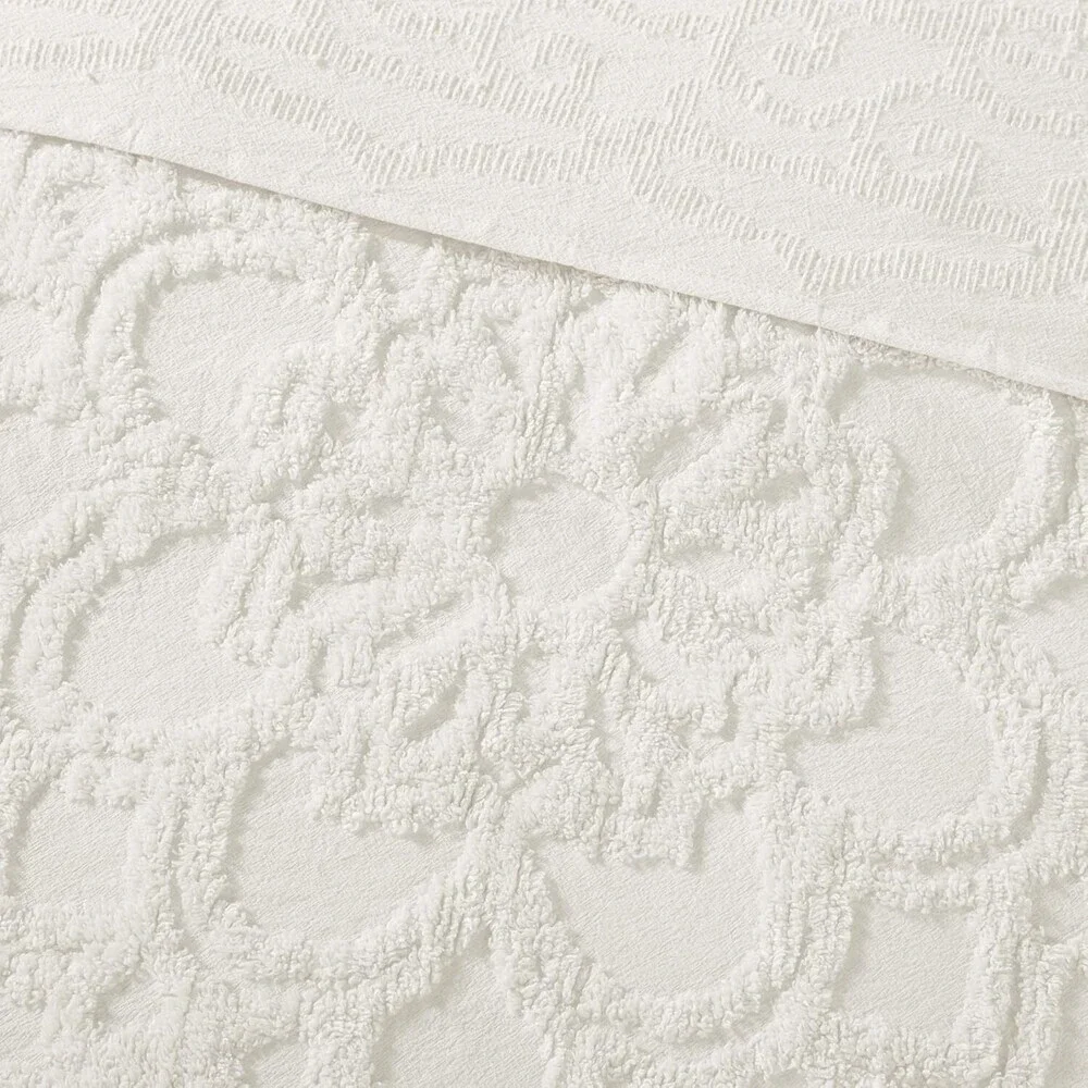Madison Park Laetitia Coverlet Set Full/Queen Ivory 90